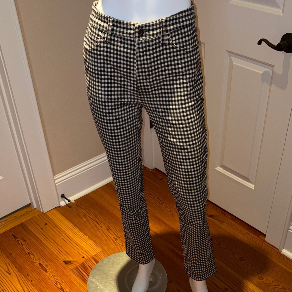 Black and White Checkered Corduroy Pants